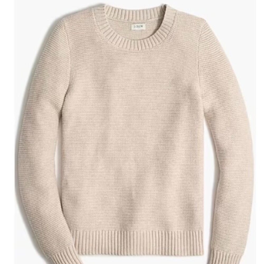 J.Crew Classic Crewneck Sweater, Heather Oatmeal, Size Small